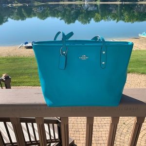 Coach turquoise large tote